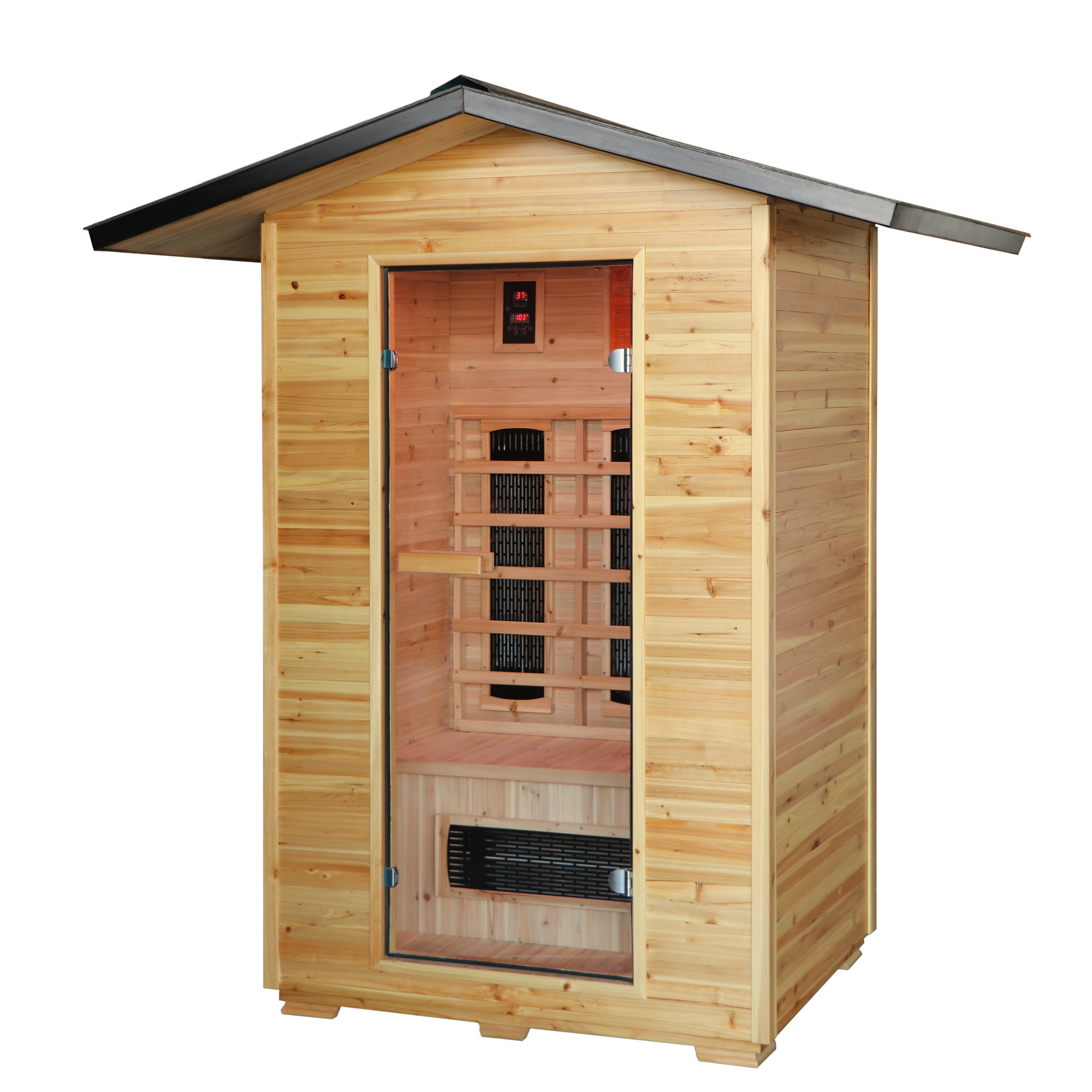 Burlington 2-Person Outdoor Infrared Sauna - by SunRay Saunas
