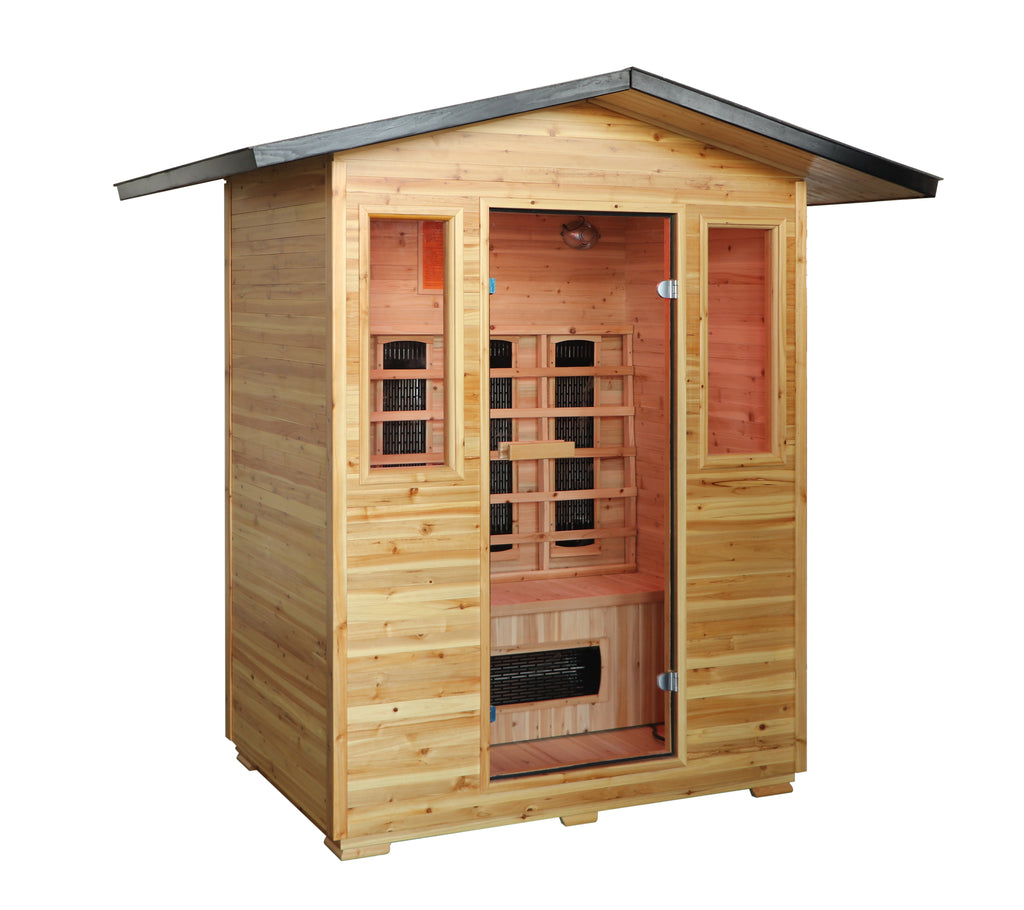 Grandby 3-Person Outdoor Infrared Sauna - by SunRay Saunas