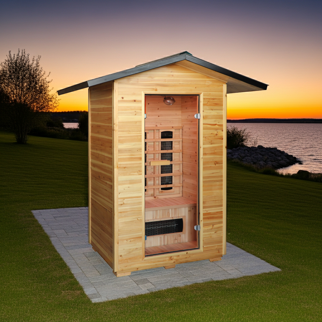 Burlington 2-Person Outdoor Infrared Sauna - by SunRay Saunas