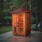 SunRay Saunas brand, Bristow 2-Person Outdoor Wet/Dry Traditional Sauna with Harvia Heater