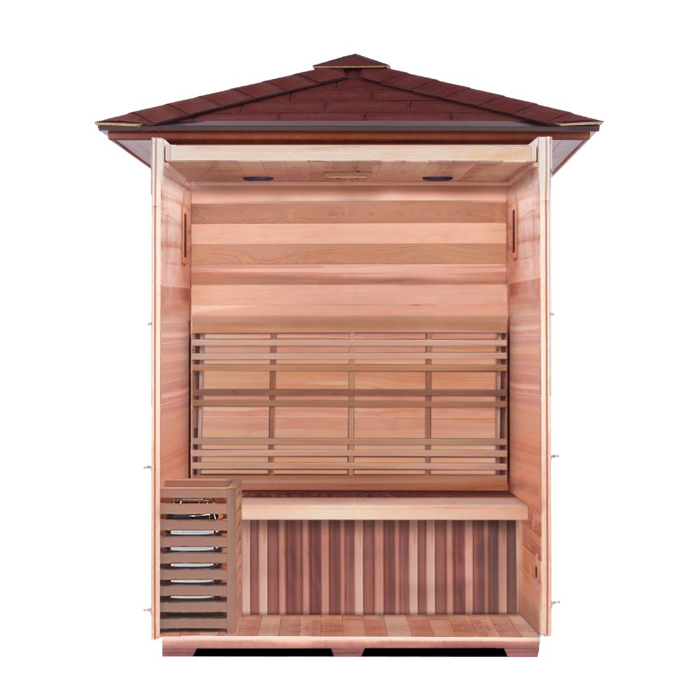 SunRay Saunas brand, Bristow 2-Person Outdoor Wet/Dry Traditional Sauna with Harvia Heater