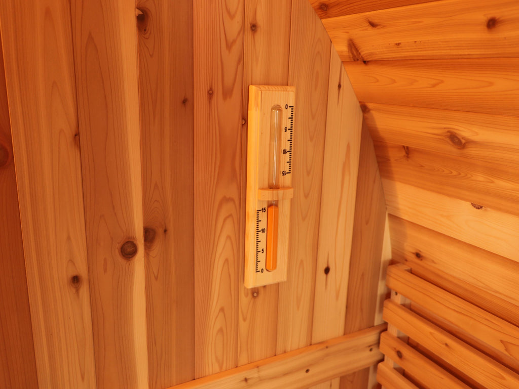 Aurora 2-4 Person Outdoor Barrel Sauna - by SunRay Saunas