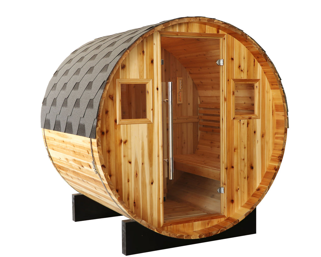 Aurora 2-4 Person Outdoor Barrel Sauna - by SunRay Saunas