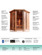 SunRay Sauna brand, Bristol Bay 4-Person Indoor Infrared Corner Cedar Sauna