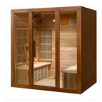 SunRay Sauna brand, Roslyn 4-Person, Bluetooth Compatible FAR Infrared Sauna in Canadian Red Cedar