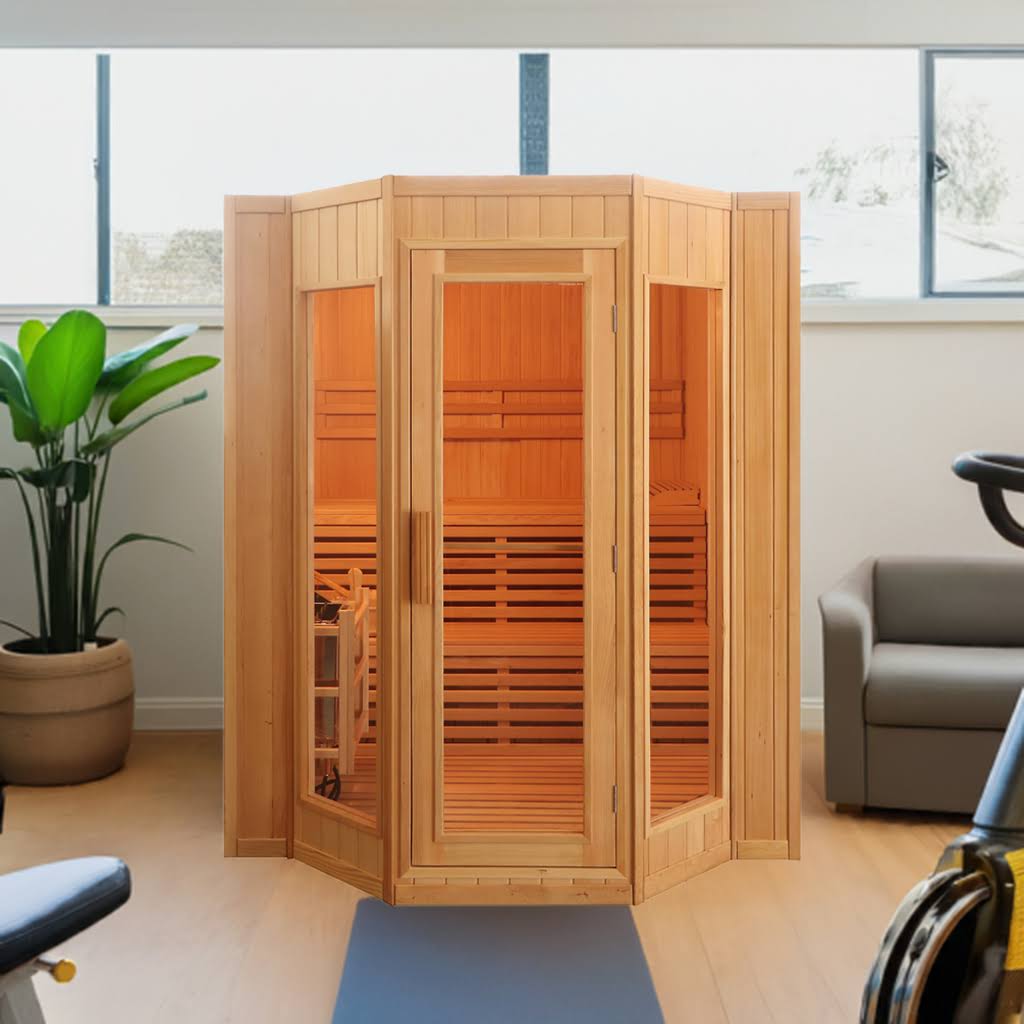 Tiburon Traditional 4-Person Indoor Steam Sauna - by SunRay Saunas