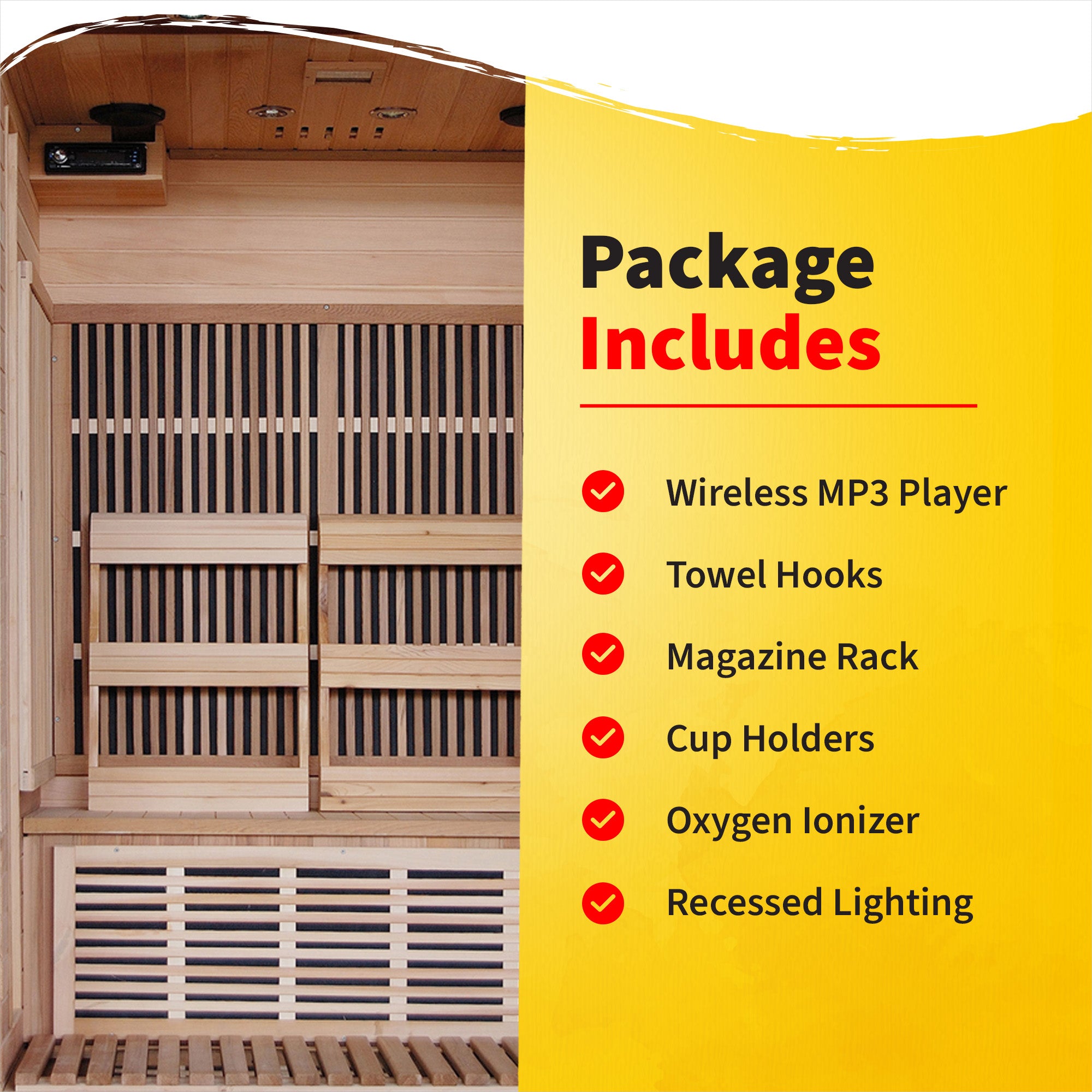 HeatWave Brand, Yukon 2-Person Cedar Infrared Sauna with 6 Carbon Heaters
