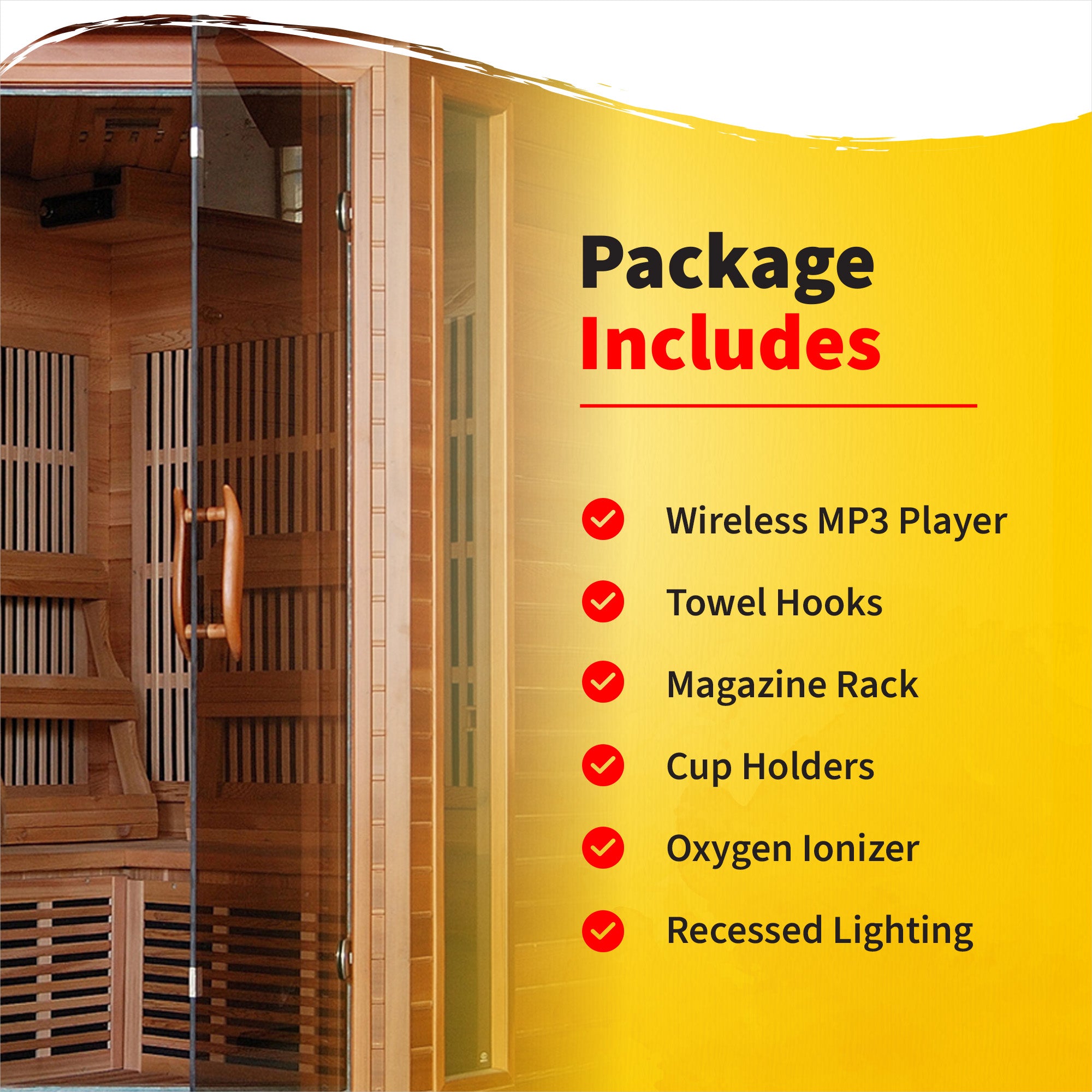 HeatWave Brand, Hudson Bay 3-Person Cedar Corner Infrared Sauna with 7 Carbon Heaters