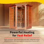 HeatWave Brand, Hudson Bay 3-Person Cedar Corner Infrared Sauna with 7 Carbon Heaters