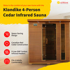 HeatWave Brand, Klondike 4-Person Cedar Infrared Sauna with 9 Heaters