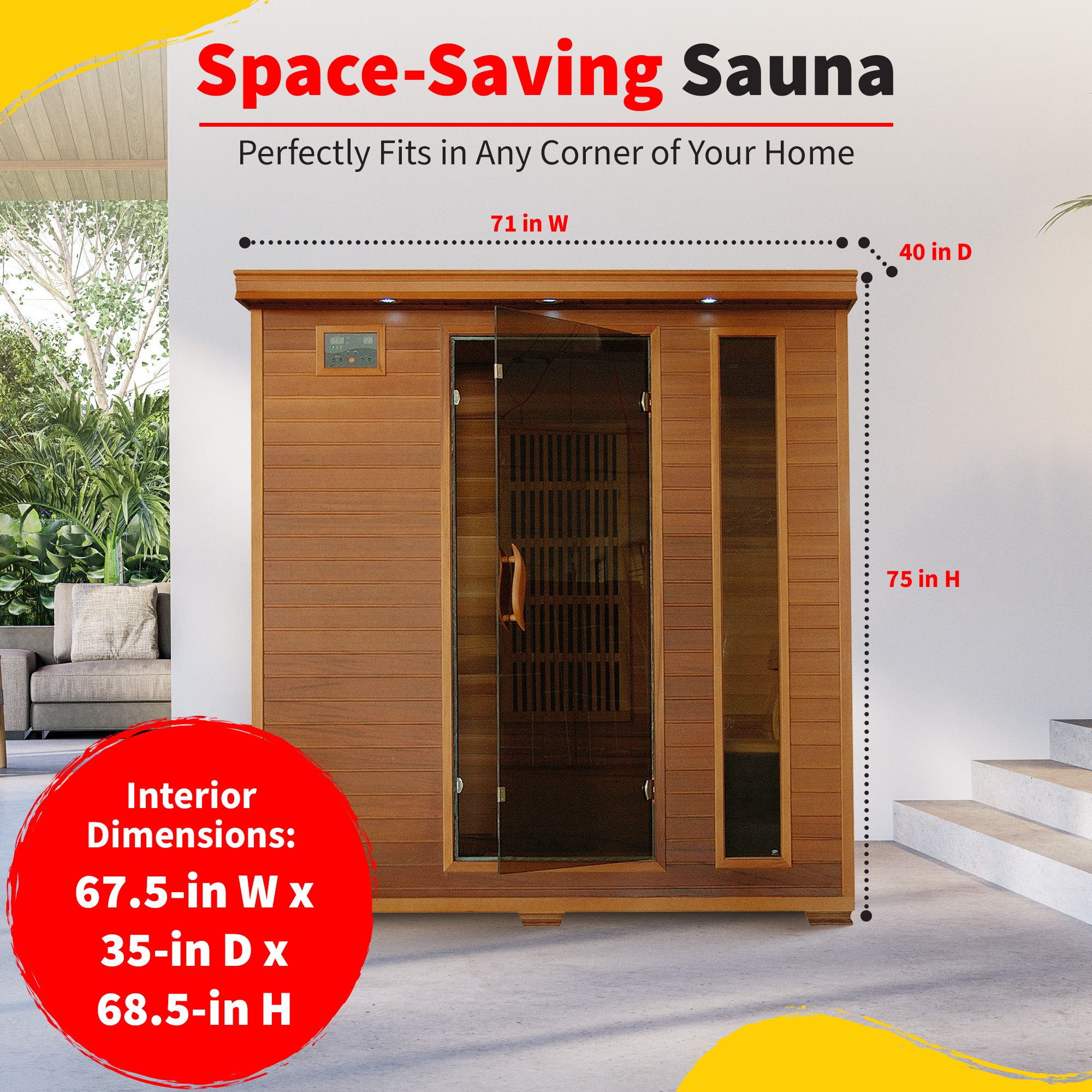 HeatWave Brand, Klondike 4-Person Cedar Infrared Sauna with 9 Heaters