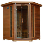 HeatWave Brand, Whistler 4-Person Cedar Corner Infrared Sauna with 10 Carbon Heaters