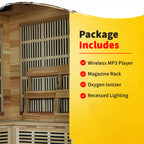 HeatWave Brand, Whistler 4-Person Cedar Corner Infrared Sauna with 10 Carbon Heaters