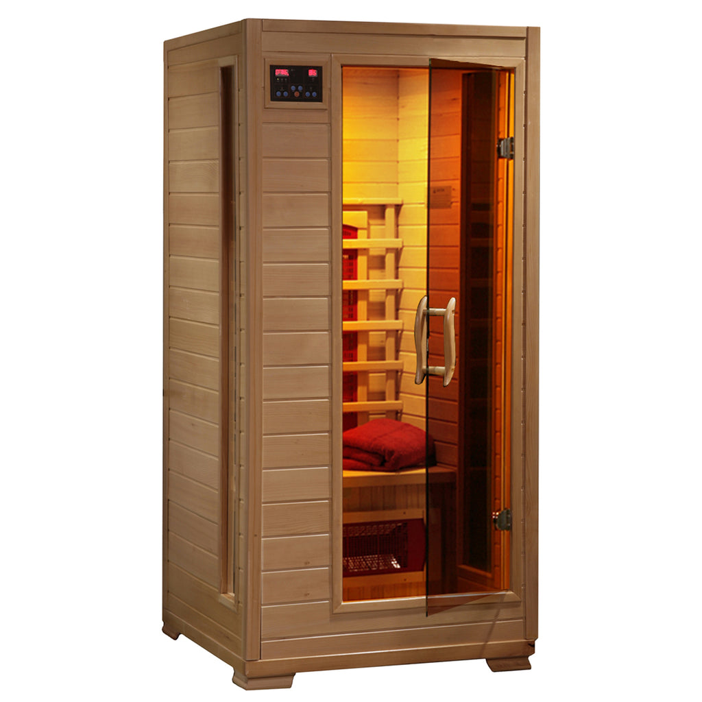 HeatWave Brand, Buena Vista 1-2 Person Hemlock Infrared Sauna with 3 Ceramic Heaters
