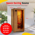 HeatWave Brand, Buena Vista 1-2 Person Hemlock Infrared Sauna with 3 Ceramic Heaters