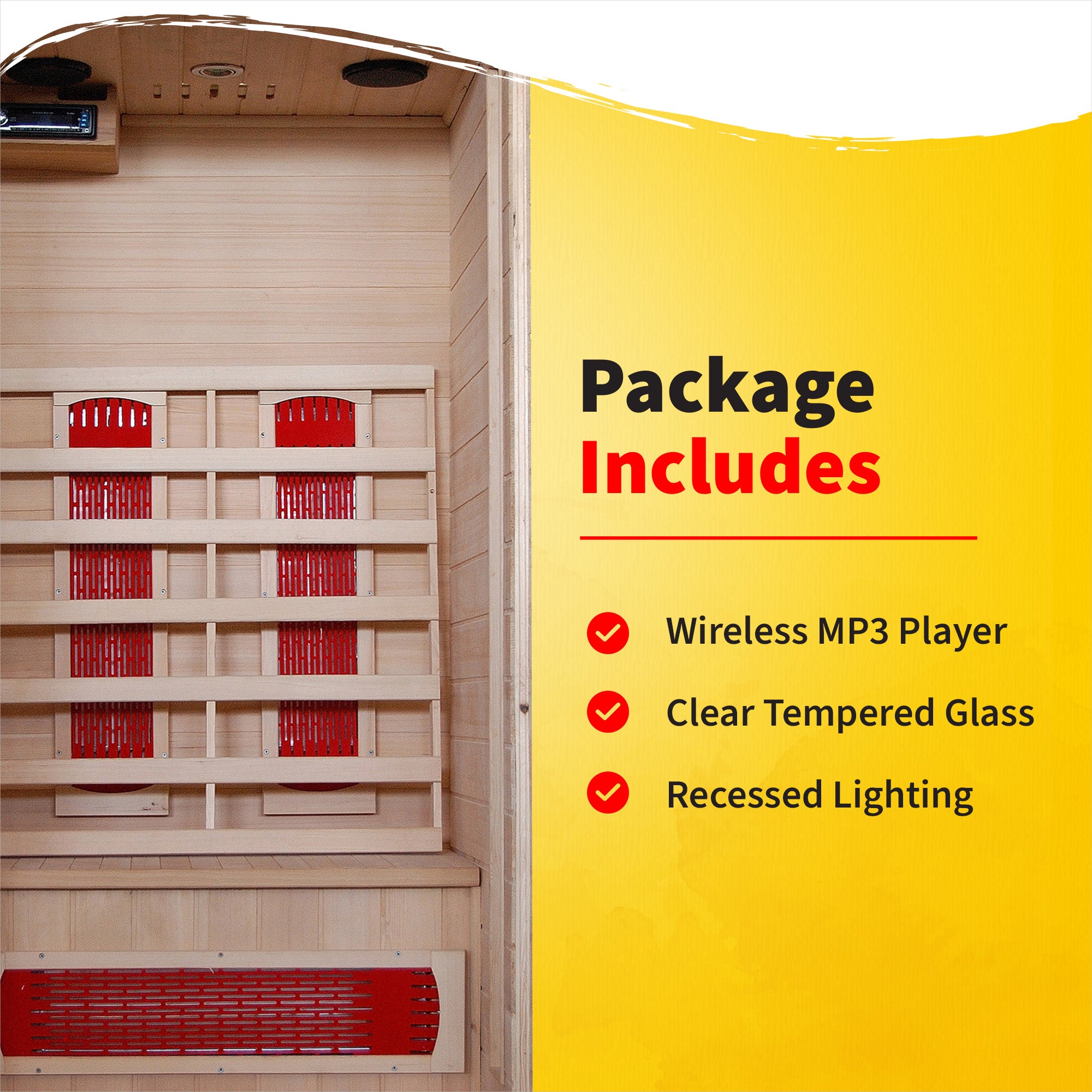 HeatWave Brand, Buena Vista 1-2 Person Hemlock Infrared Sauna with 3 Ceramic Heaters