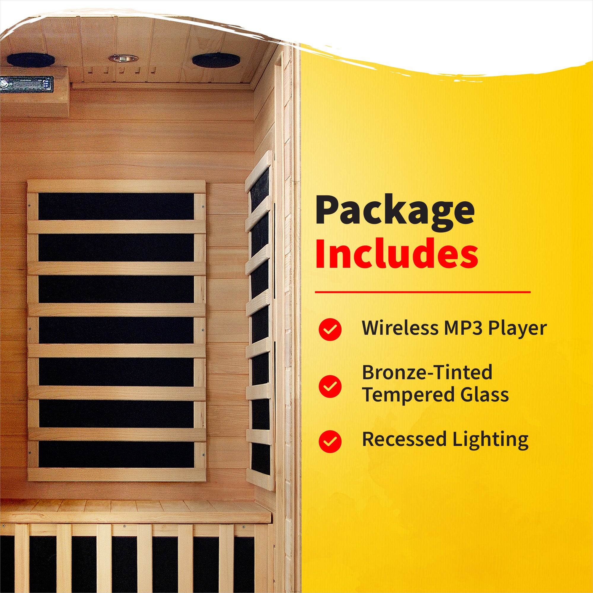 HeatWave Brand, Buena Vista 1-2 Person Hemlock Infrared Sauna with 4 Carbon Heaters