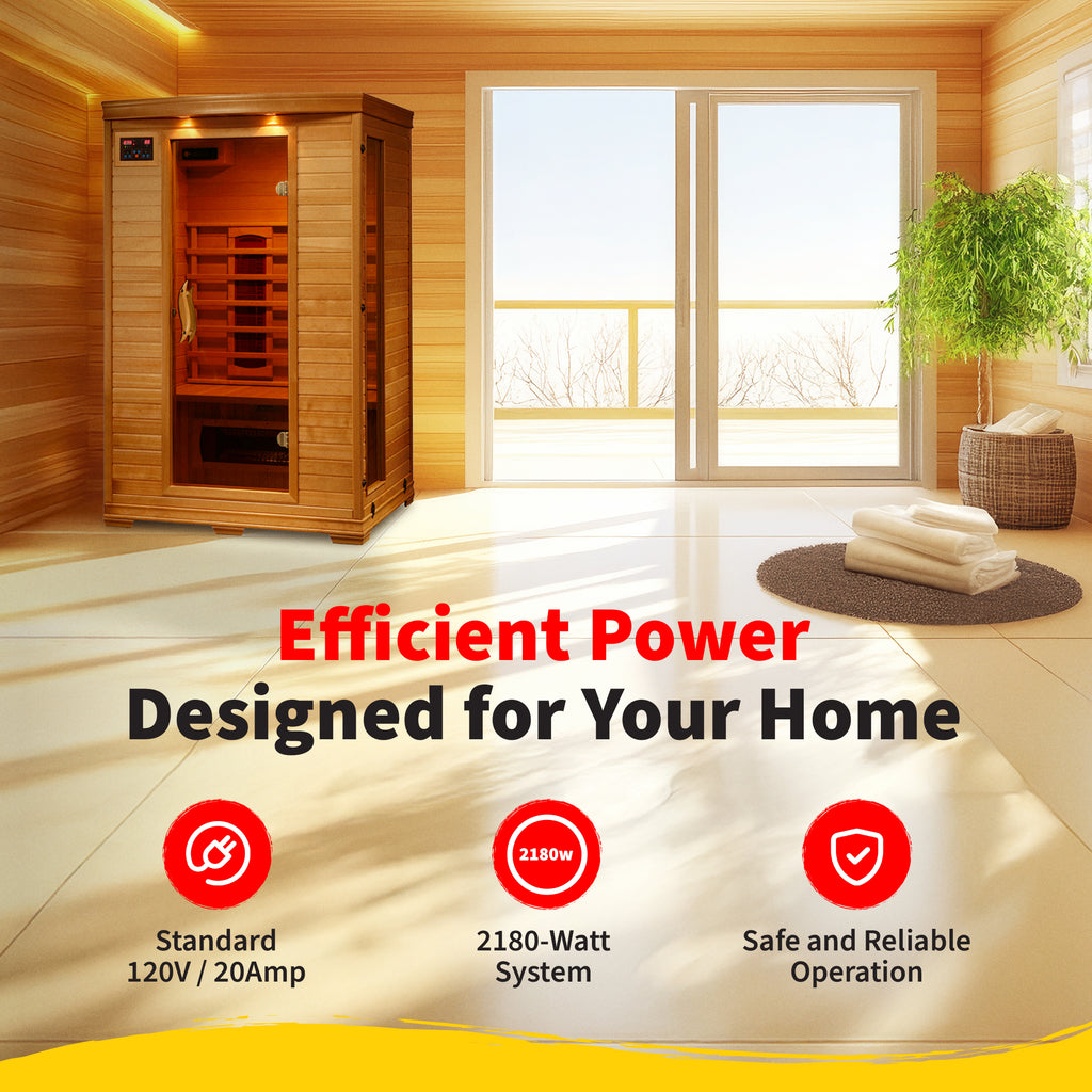 Coronado 2-Person Hemlock Infrared Sauna with 5 Ceramic Heaters - by Heat Wave