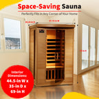 HeatWave Brand, Coronado 2-Person Hemlock Deluxe Infrared Sauna with 6 Carbon Heaters