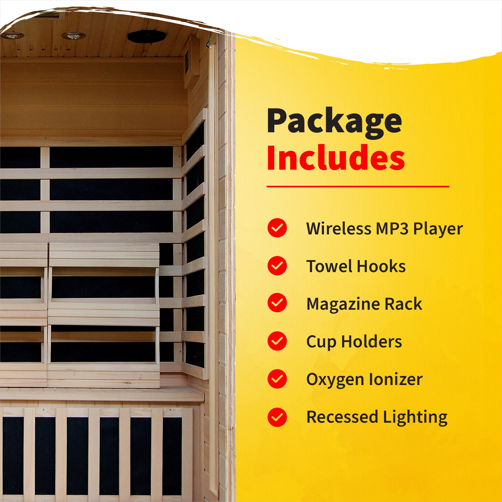 HeatWave Brand, Coronado 2-Person Hemlock Deluxe Infrared Sauna with 6 Carbon Heaters