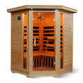 HeatWave Brand, Santa Fe 3-Person Hemlock Corner Infrared Sauna with 7 Carbon Heaters