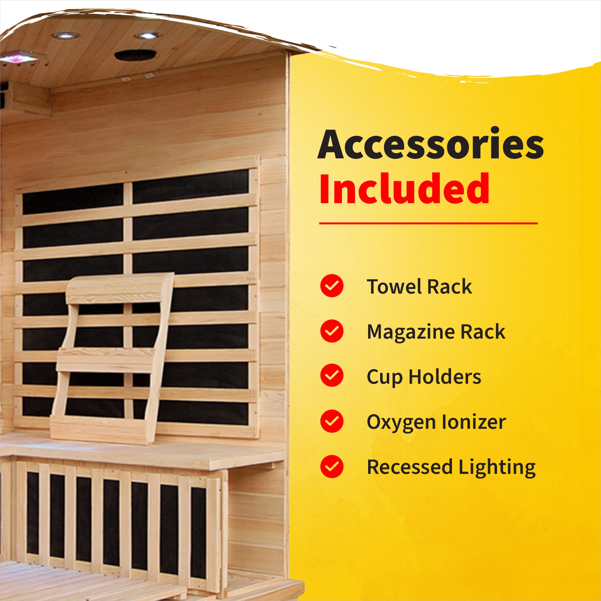 HeatWave Brand, Santa Fe 3-Person Hemlock Corner Infrared Sauna with 7 Carbon Heaters