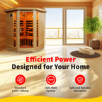HeatWave Brand, Santa Fe 3-Person Hemlock Corner Infrared Sauna with 7 Carbon Heaters