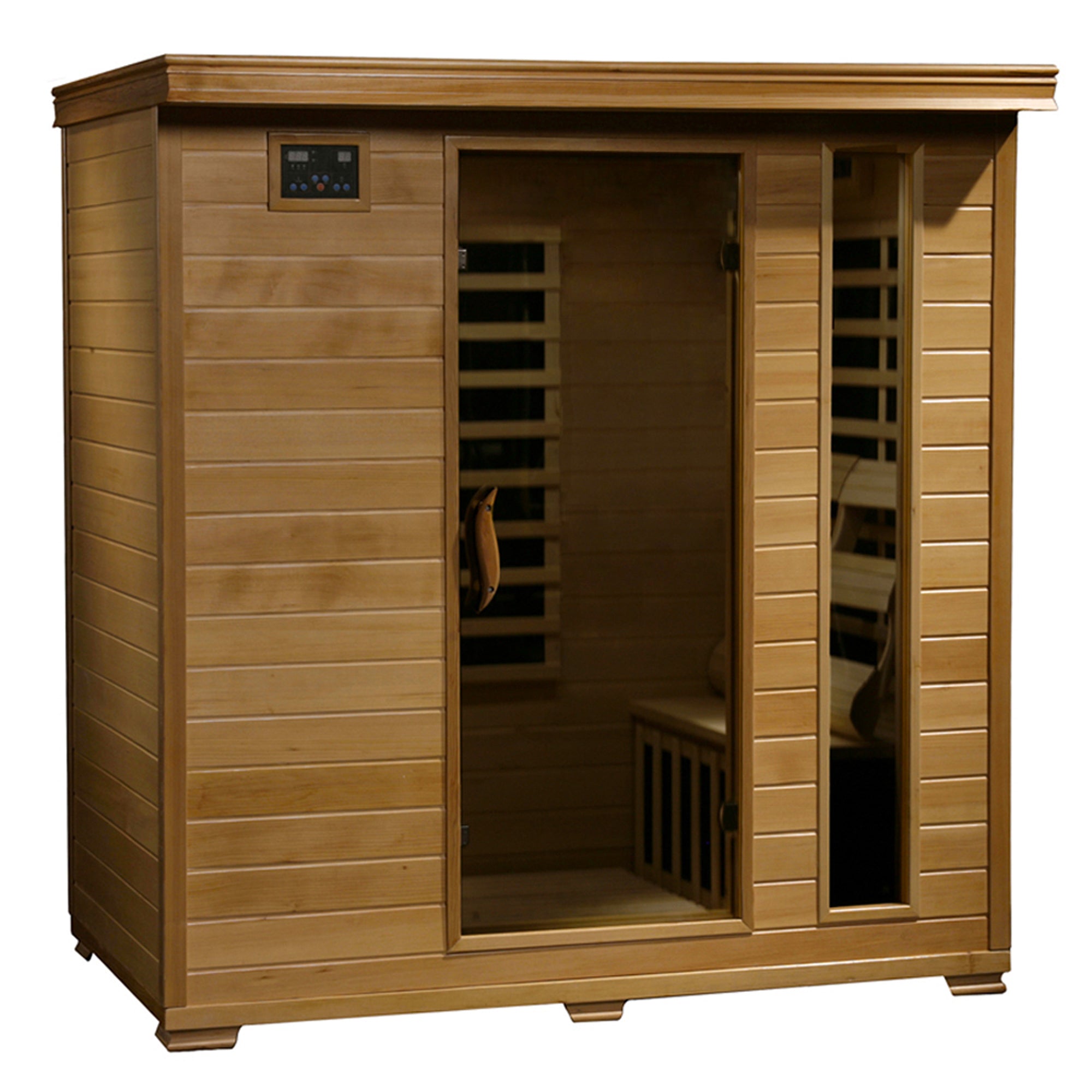 HeatWave Brand, Monticello 4-Person Hemlock Infrared Sauna with 9 Carbon Heaters