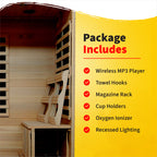 HeatWave Brand, Monticello 4-Person Hemlock Infrared Sauna with 9 Carbon Heaters