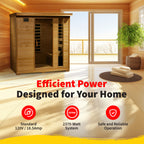 HeatWave Brand, Monticello 4-Person Hemlock Infrared Sauna with 9 Carbon Heaters