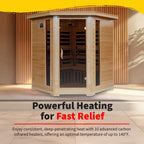 Tucson 4-Person Hemlock Corner Infrared Sauna with 10 Carbon Heaters - by Heat Wave