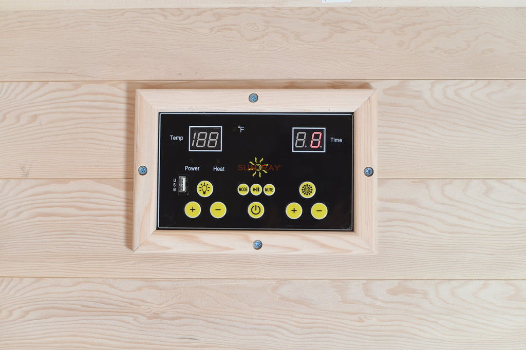 SunRay Saunas brand, Bristow 2-Person Outdoor Wet/Dry Traditional Sauna with Harvia Heater