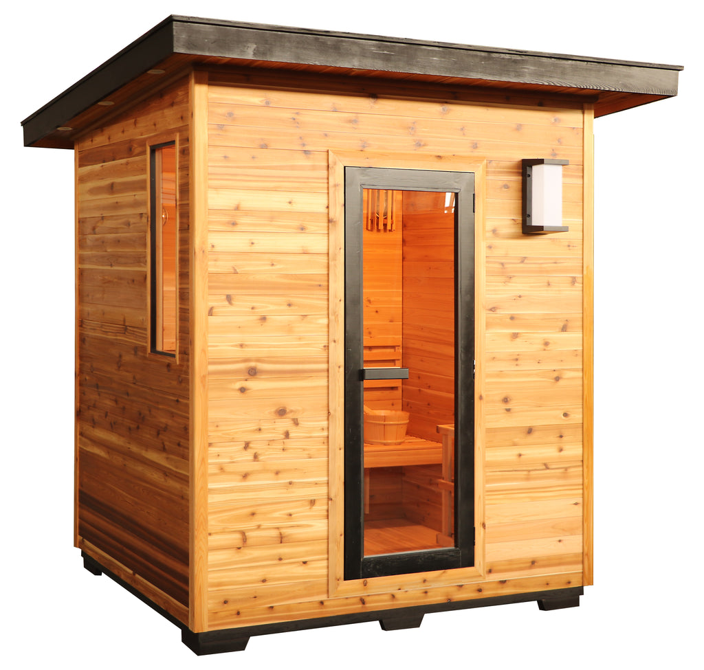 Denali 4-Person Contemporary Outdoor Sauna - by SunRay Sauna