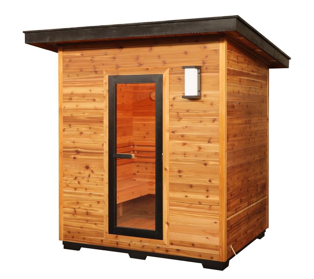 Denali 4-Person Contemporary Outdoor Sauna - by SunRay Sauna