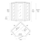 Tucson 4-Person Hemlock Corner Infrared Sauna with 10 Carbon Heaters - by Heat Wave