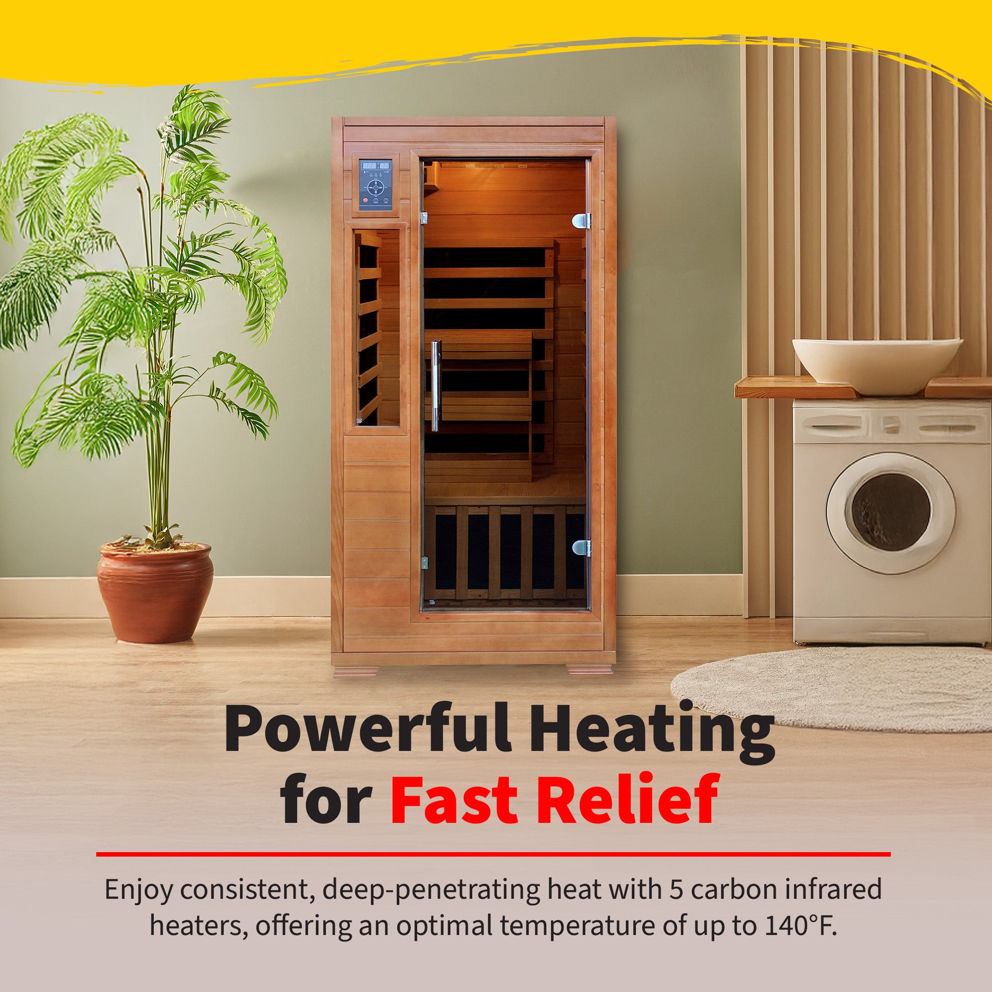 HeatWave Brand, Majestic 2-Person Hemlock Premium Infrared Sauna with 6 Carbon Heaters