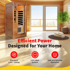 HeatWave Brand, MAJESTIC 1-2 PERSON Hemlock Premium Infrared Sauna with 5 Carbon Heaters