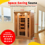 HeatWave Brand,  Sonoma 2-Person Hemlock Premium Infrared Sauna with 6 Carbon Heaters