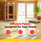 HeatWave Brand,  Sonoma 2-Person Hemlock Premium Infrared Sauna with 6 Carbon Heaters