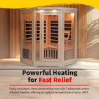 HeatWave Brand, Sonoma 3-Person Hemlock Infrared Corner Sauna with 7 Carbon Heaters