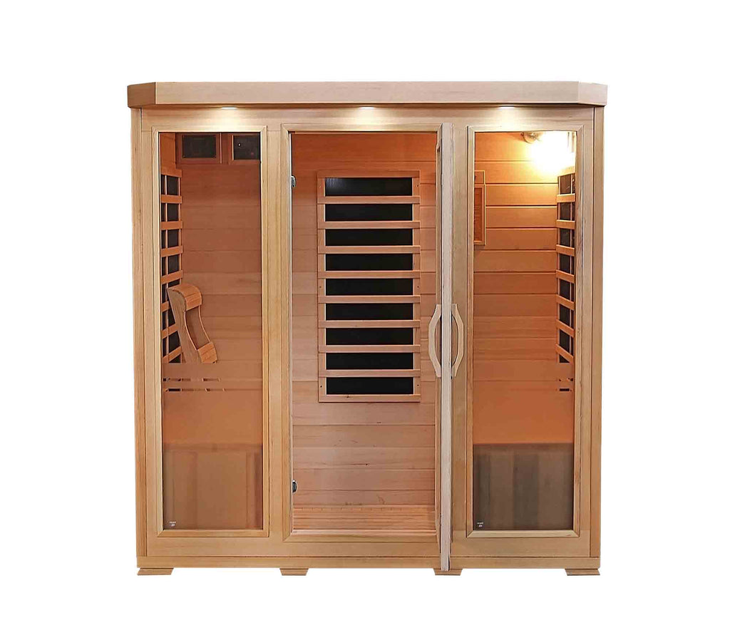 HeatWave Brand, Sonoma 4-Person Hemlock Infrared Sauna with 9 Carbon Heaters