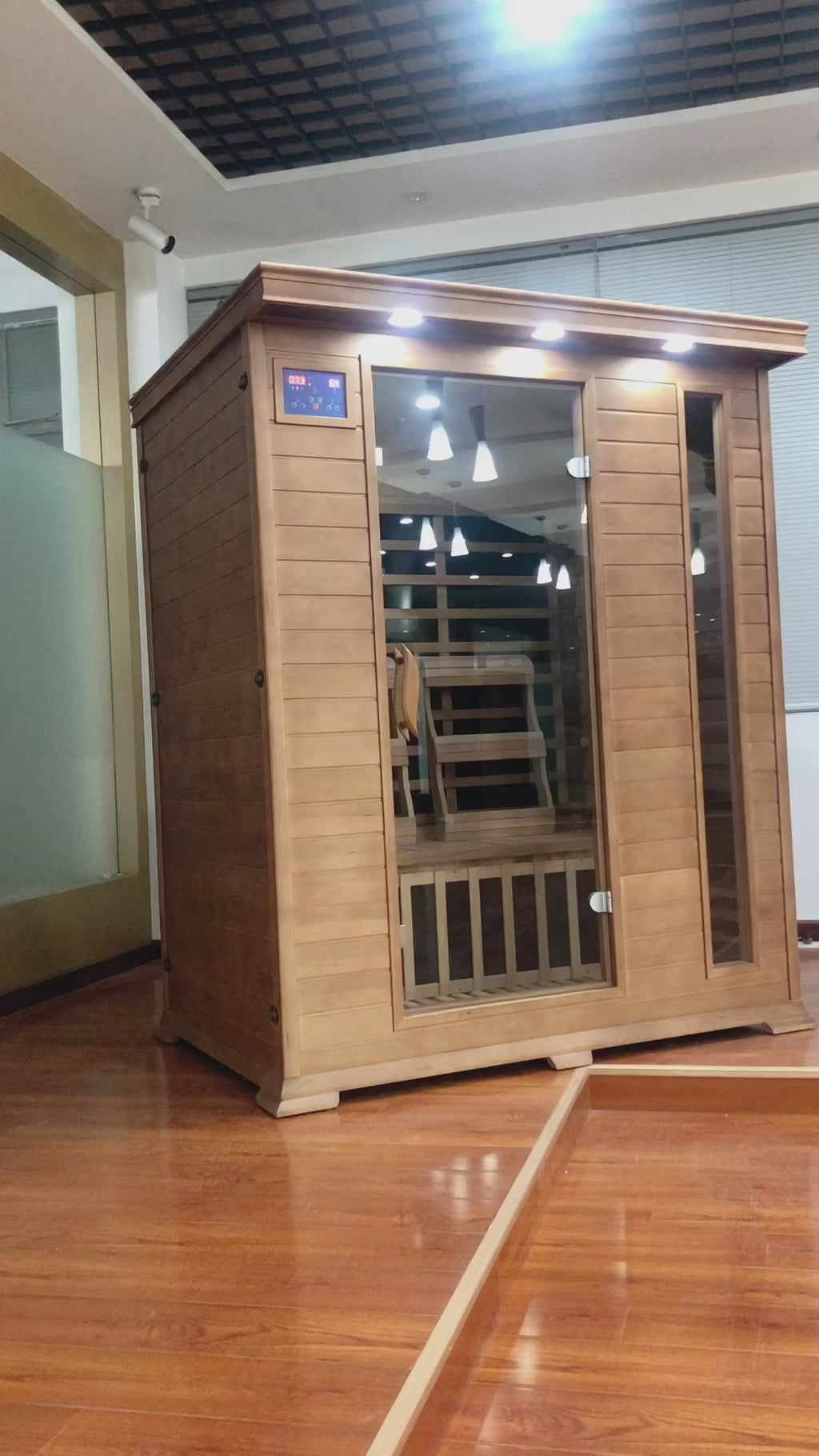 Savannah 3 Person Cedar Indoor Infrared Sauna w/Carbon Heaters - by SunRay Saunas